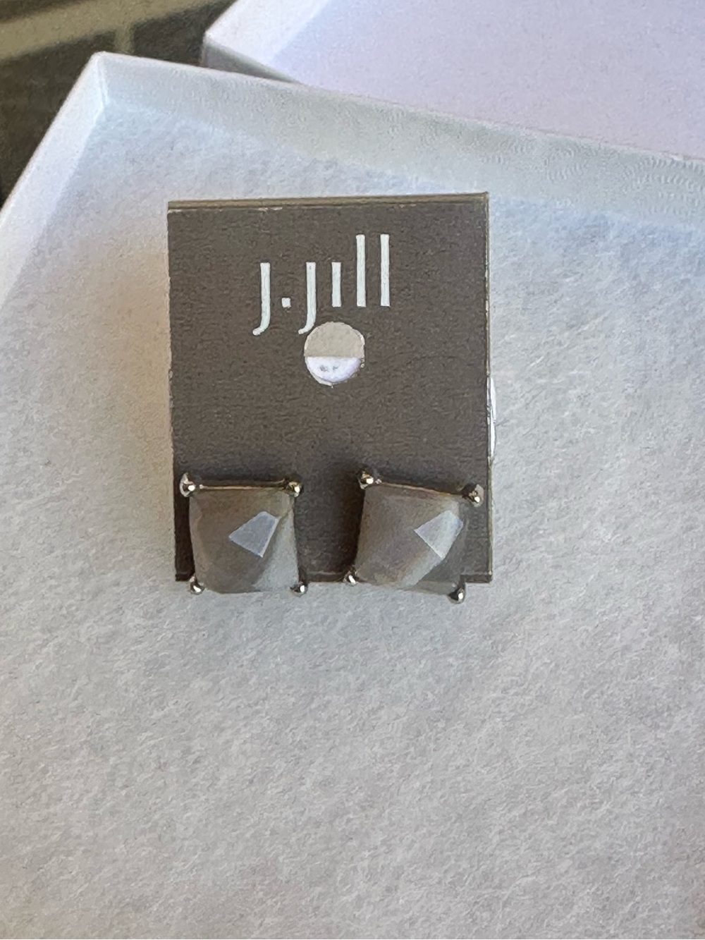 J.Jill faceted gray square stud earring